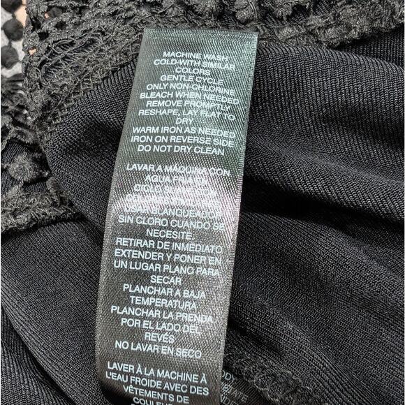 Chico's Travelers Tunic Top Black Lace Asymmetrical Hem Misses Size 2 L New - Picture 9 of 9